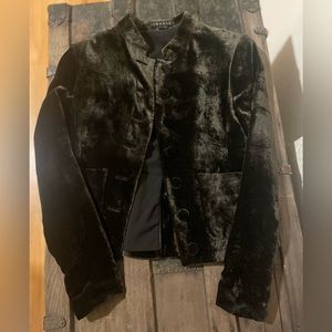 Theory Black Velvet Cropped Blazer